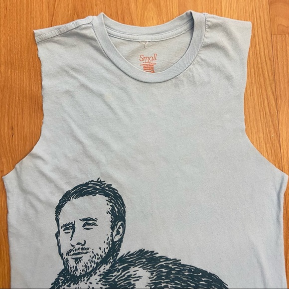 Ryan Gosling’s Face / Head on a Goose Cut Off Tank Top Women’s Small - Picture 3 of 7